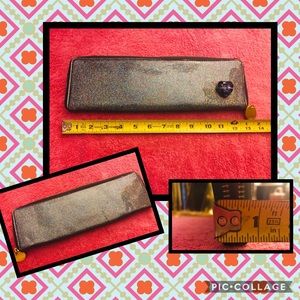 DEUX LUX BLUE MULTI GLITTER ZIP AROUND CLUTCH